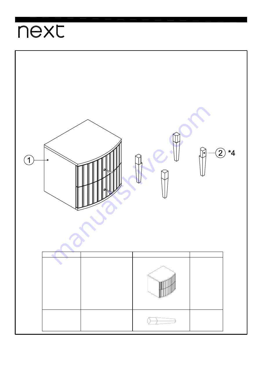 Next ROCHELLE BEDSIDE 413820 Assembly Instructions Manual Download Page 4