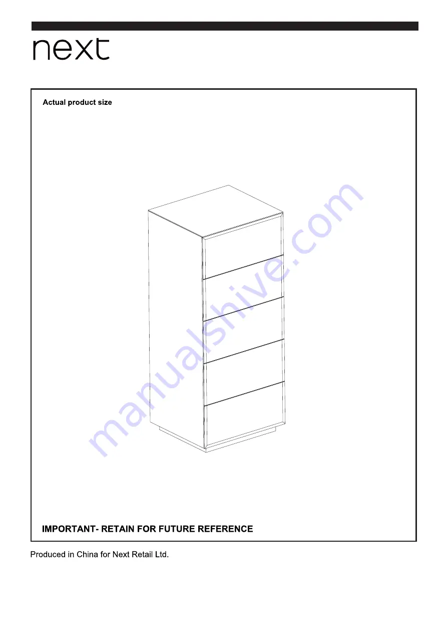 Next SLOANE TALL CHEST 927378 Скачать руководство пользователя страница 2