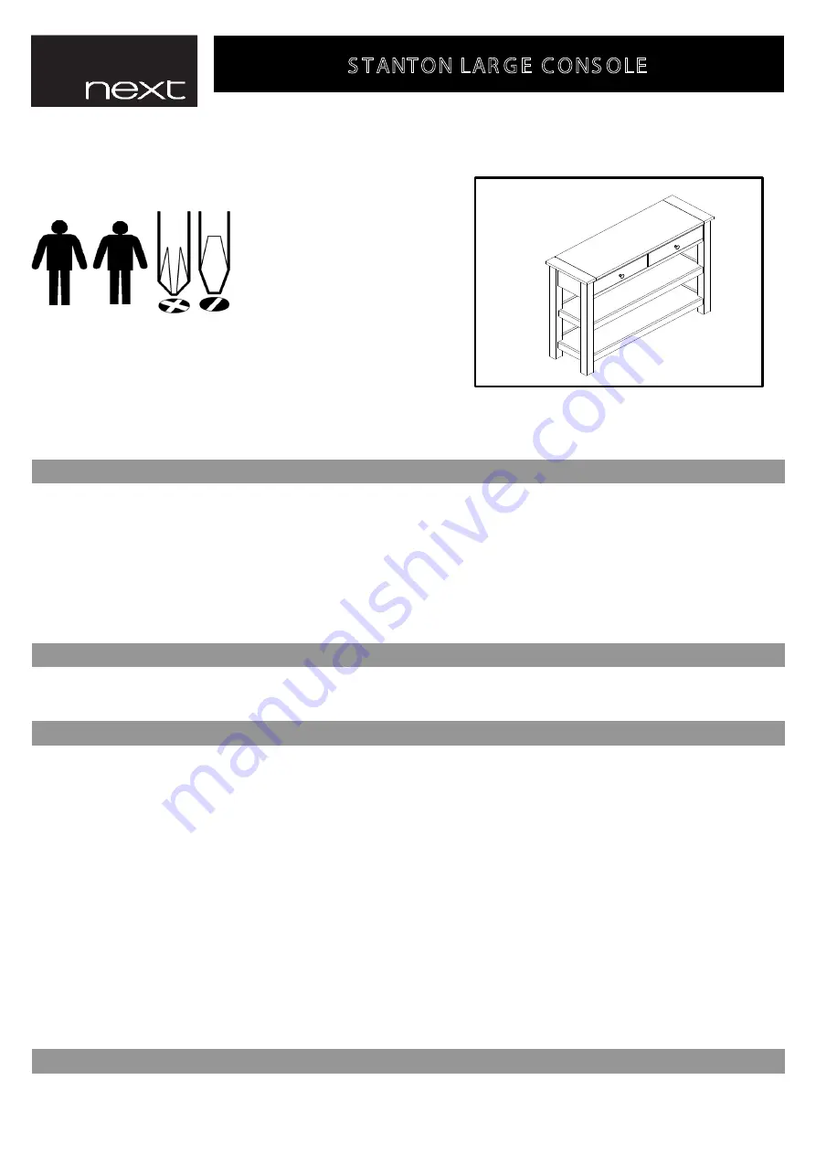 Next STANTON LARGE CONSOLE Скачать руководство пользователя страница 1