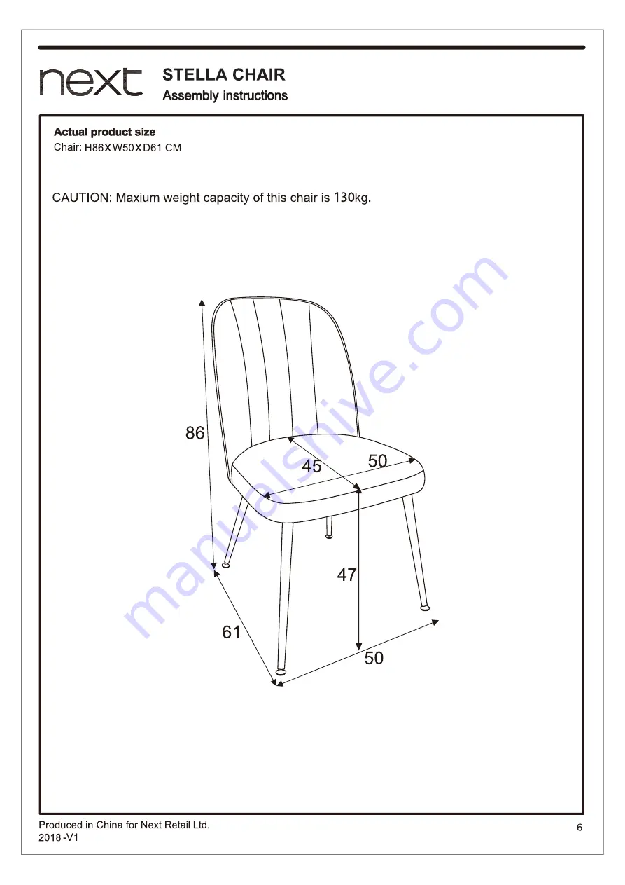 Next STELLA CHAIR Assembly Instructions Manual Download Page 8