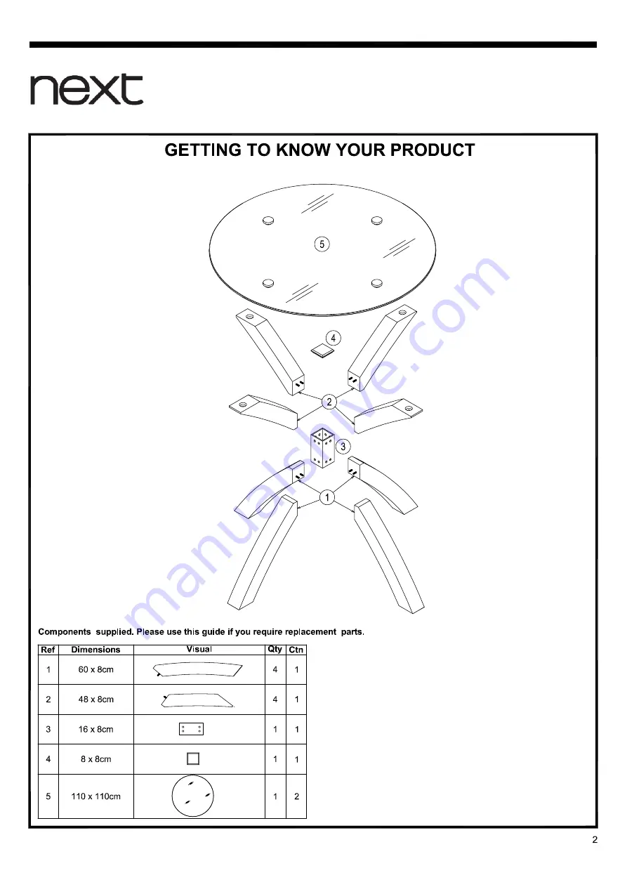 Next WALNUT FINISH 405114 Assembly Instructions Manual Download Page 3