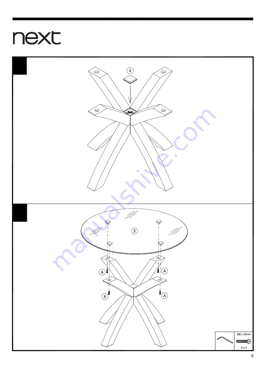 Next WALNUT FINISH 405114 Assembly Instructions Manual Download Page 6