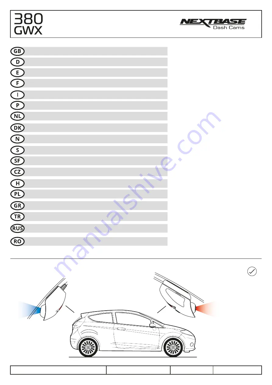 NextBase 380 GWX Installation Instruction Download Page 1