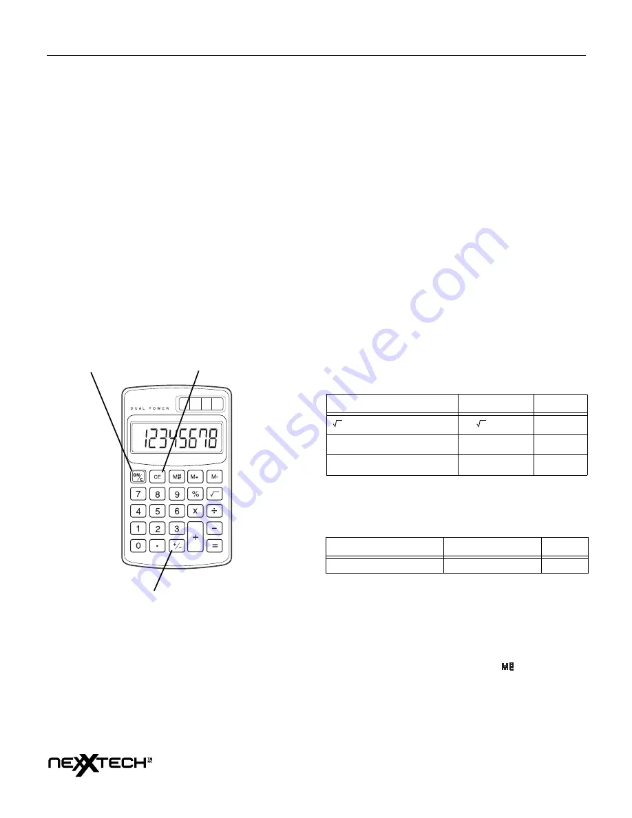 NexxTech 8-Digit Pocket Calculator Owner'S Manual Download Page 1