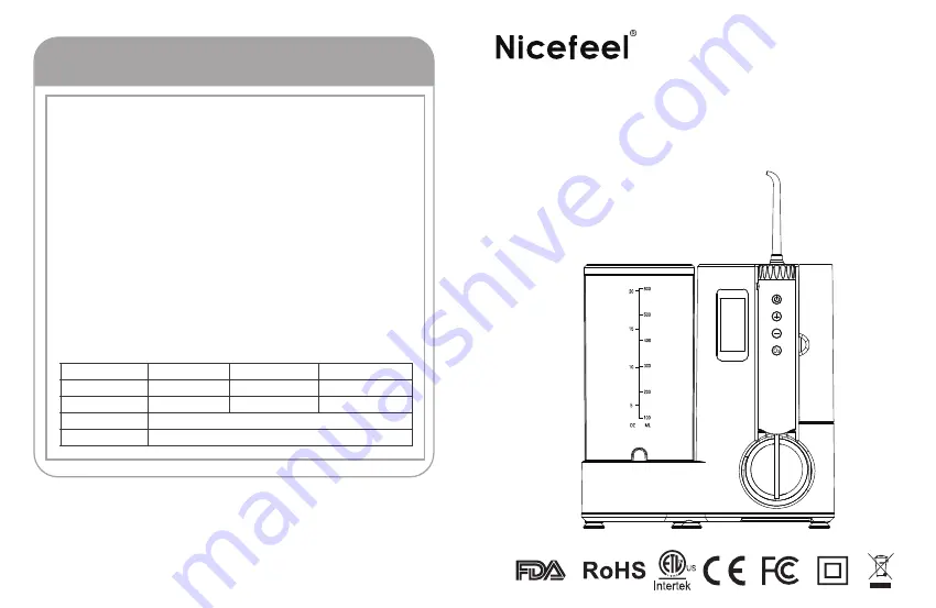 Nicefeel FC3680 Series Instruction Manual Download Page 1