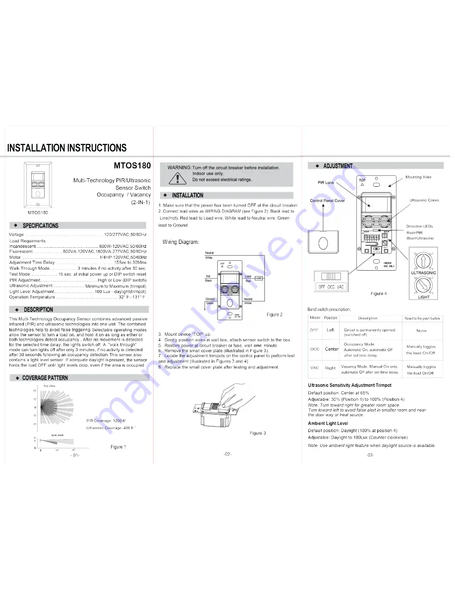 NICOR MTOS180 Installation Instructions Download Page 1