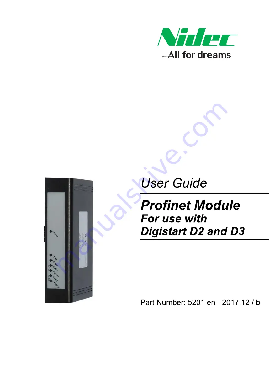 Nidec Profinet Module User Manual Download Page 1