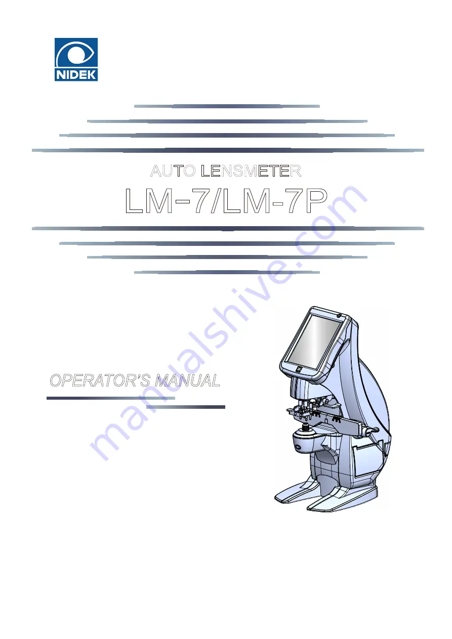 Nidek Medical LM-7 Скачать руководство пользователя страница 1