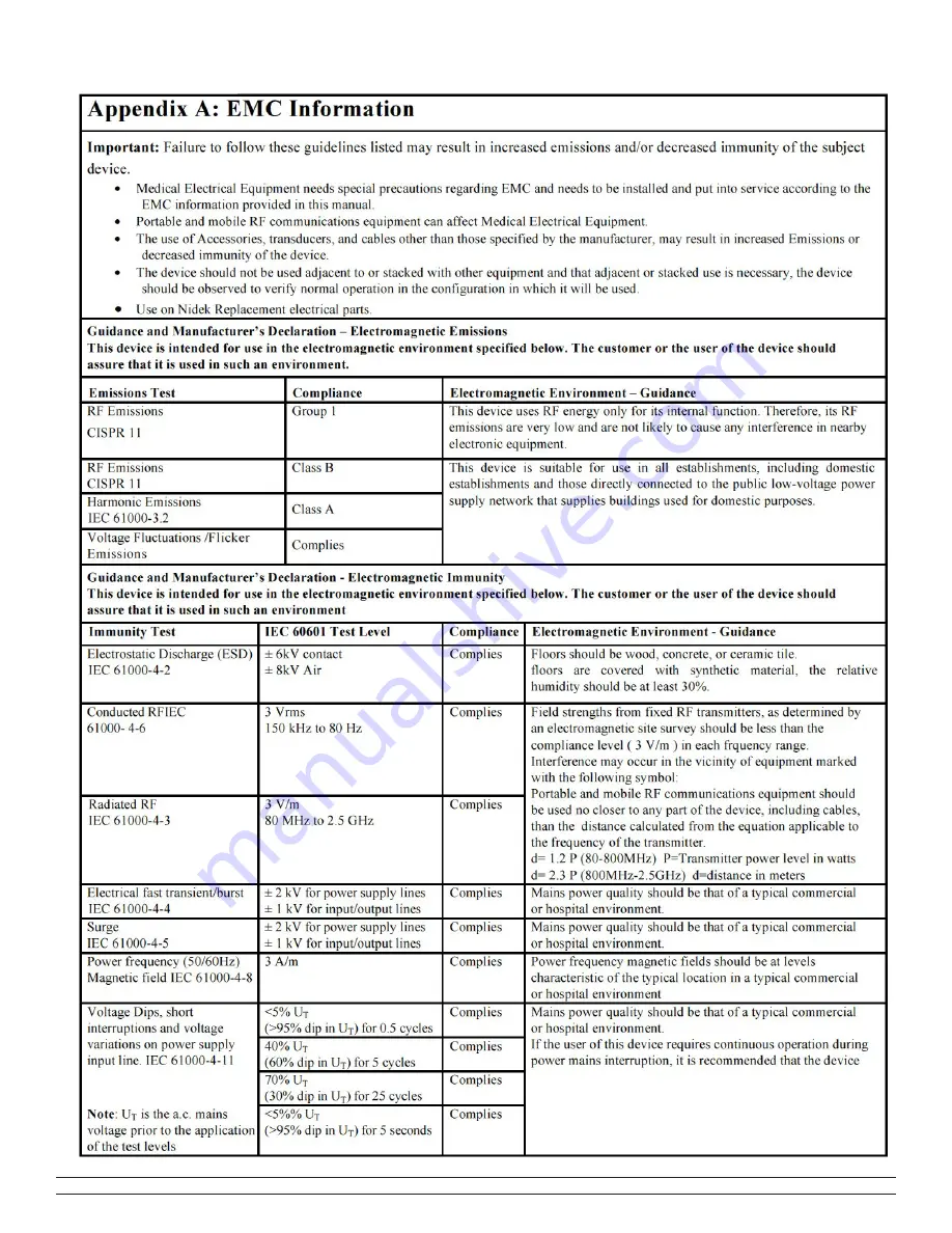 Nidek Medical Mark 5 Nuvo 10 User Manual Download Page 9