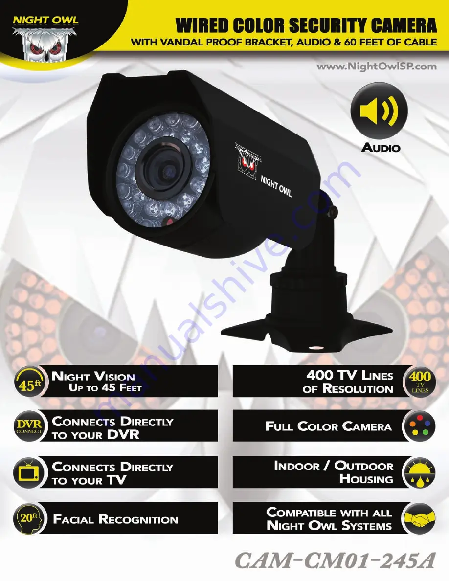 Night Owl CAM-CM01-245A Specifications Download Page 1