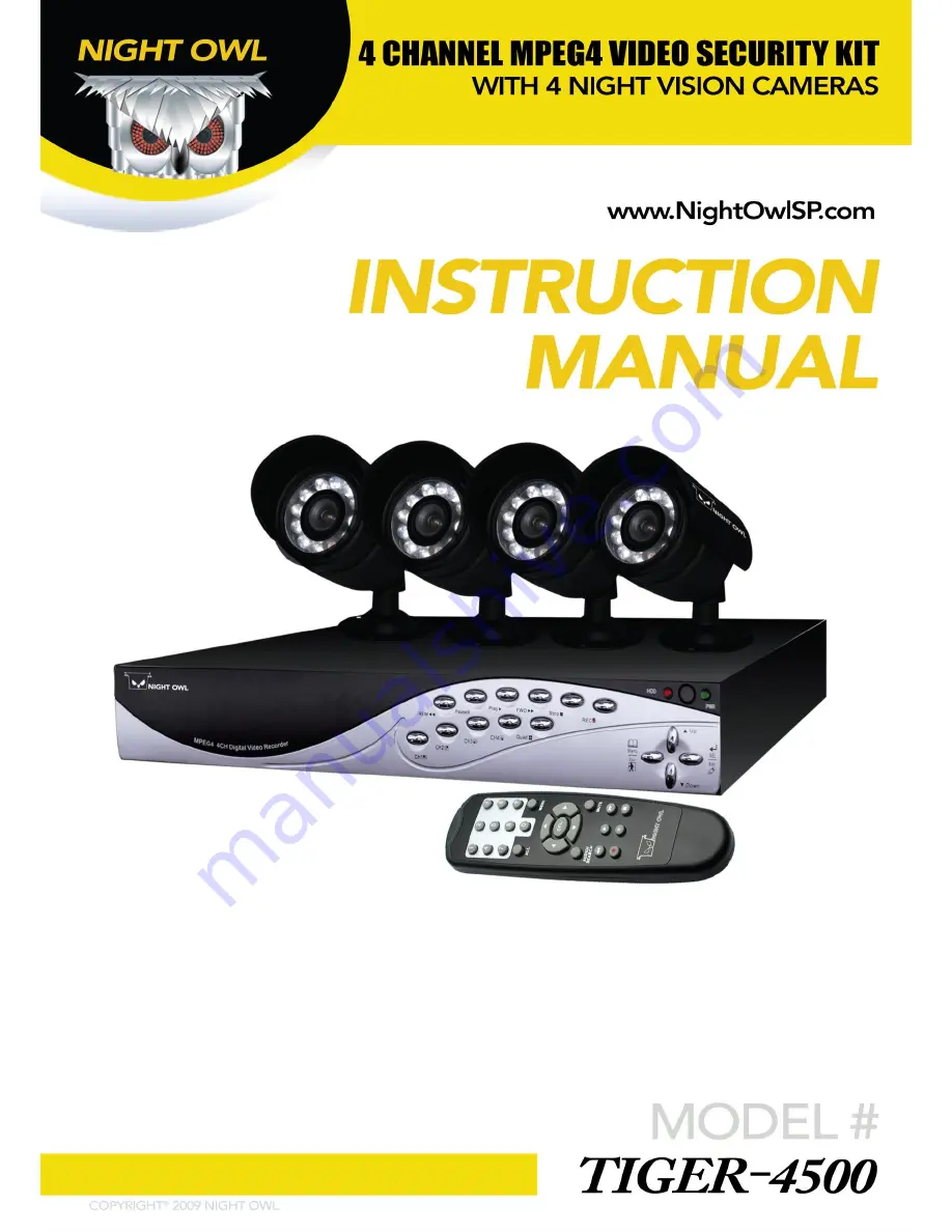 Night Owl Tiger-4500 Instruction Manual Download Page 1