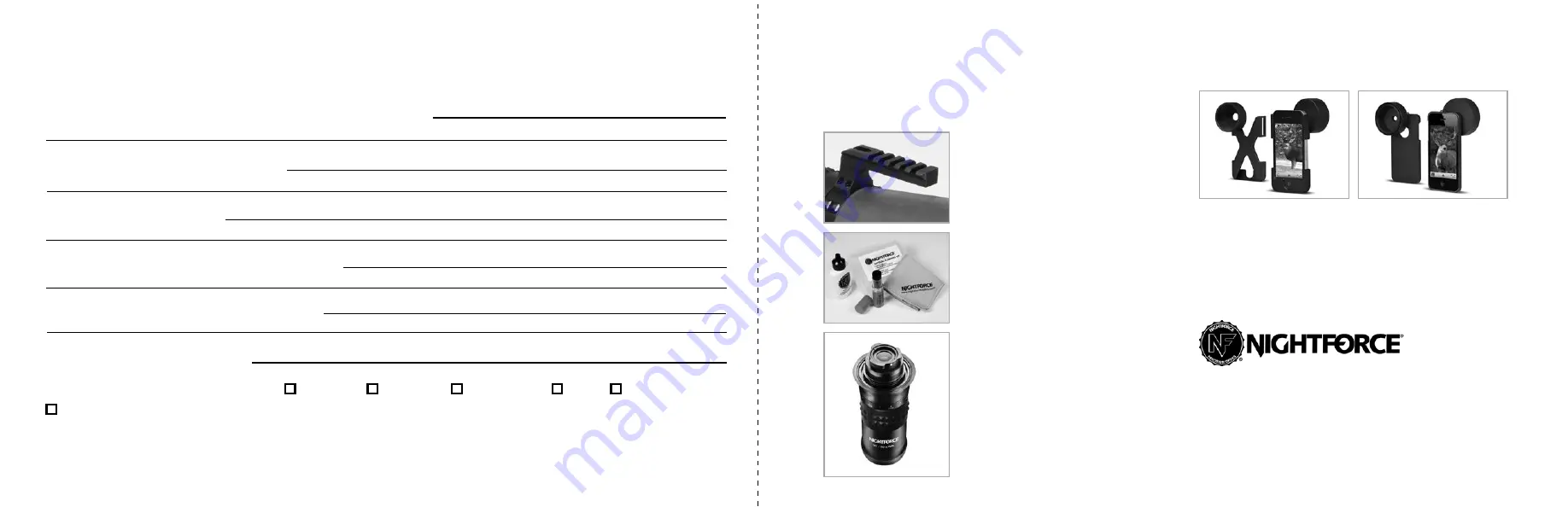 Nightforce Xtreme Hi-Def TS-82 Owner'S Manual Download Page 6