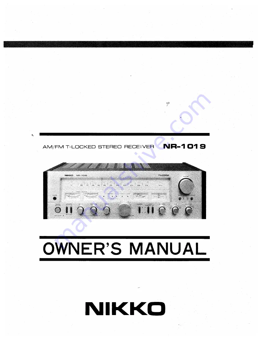 Nikko NR-1019 Owenrs Manual Download Page 1