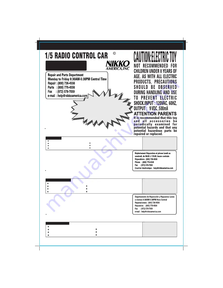 Nikko ST-39803 Owner'S Manual Download Page 1