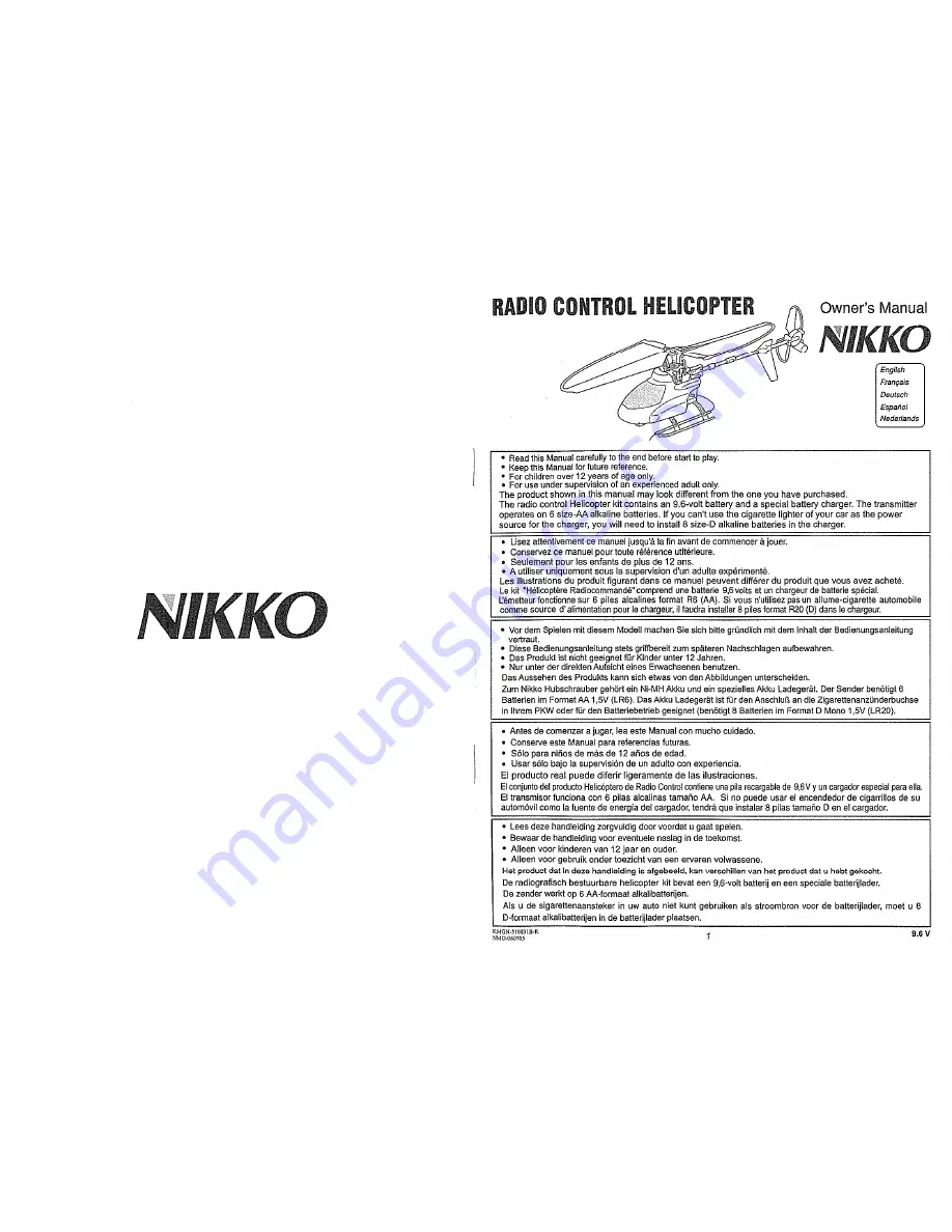 Nikko ST 57700 Owner'S Manual Download Page 1