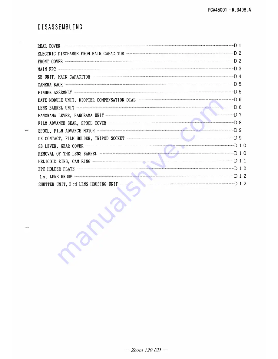 Nikon 120ED - Lite Touch 120 ED/QD Zoom Date 35mm Camera Repair Manual Download Page 17