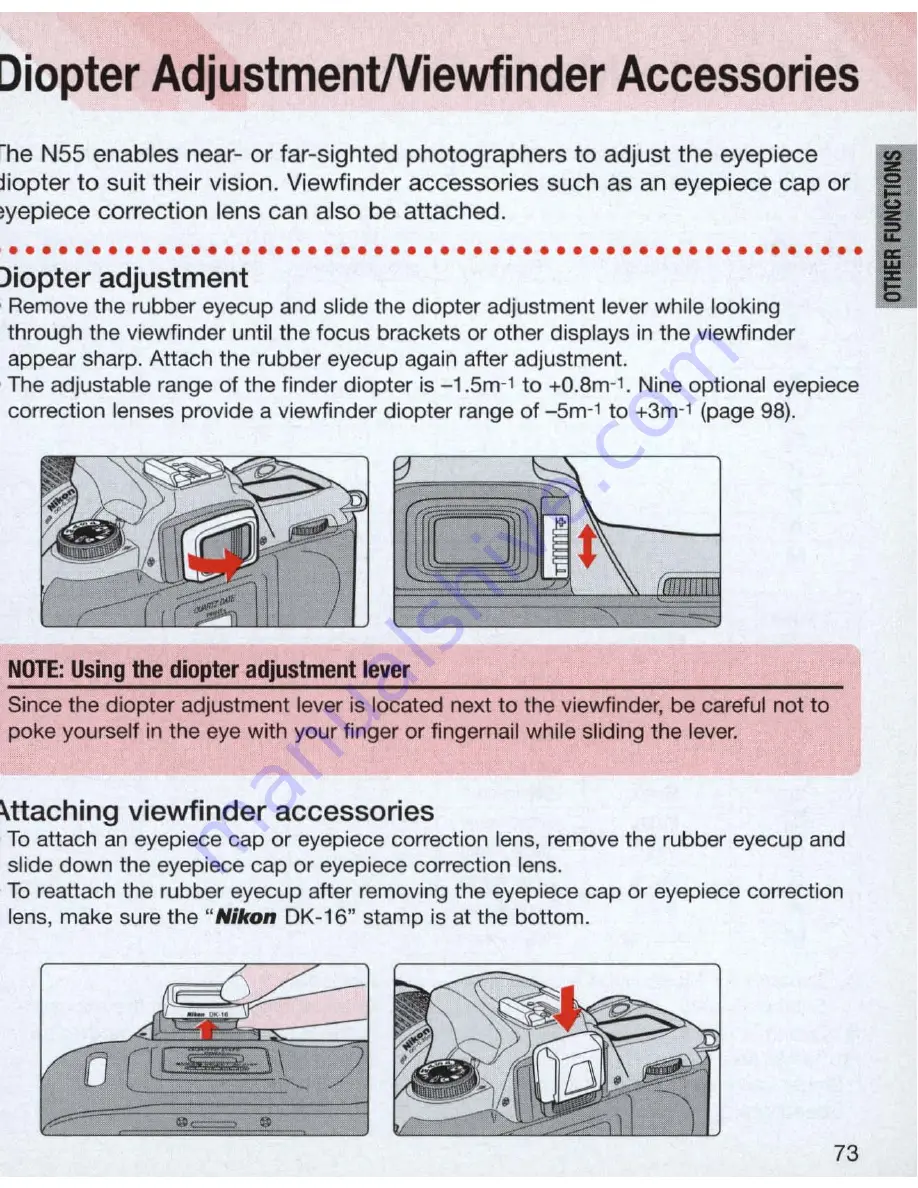 Nikon 1718 - N 55 SLR Camera Скачать руководство пользователя страница 73
