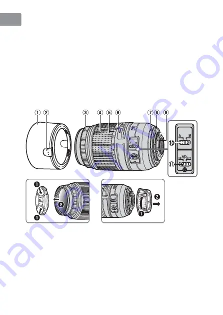 Nikon AF-S DX NIKKOR 55-300mm f/4.5-5.6G ED VR Скачать руководство пользователя страница 4