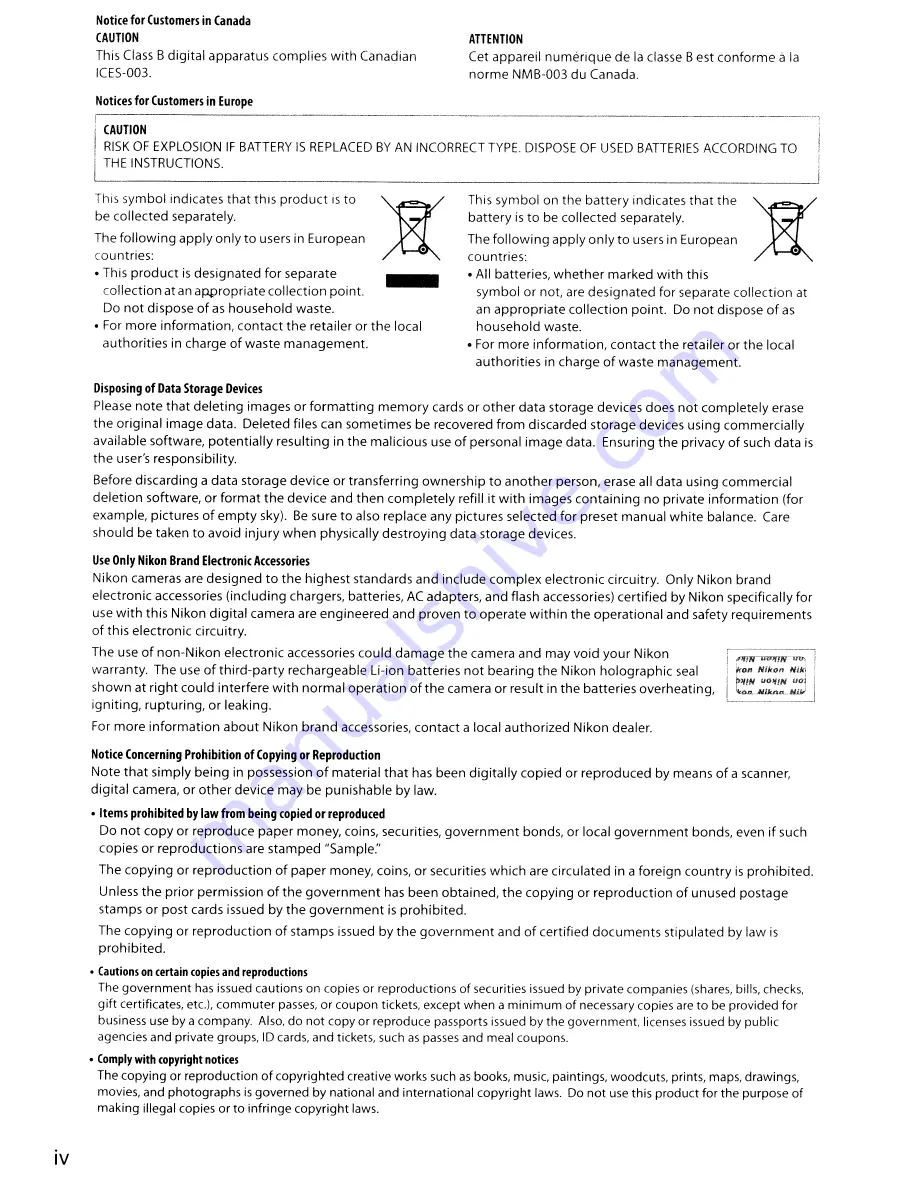 Nikon D3100 User Manual Download Page 6