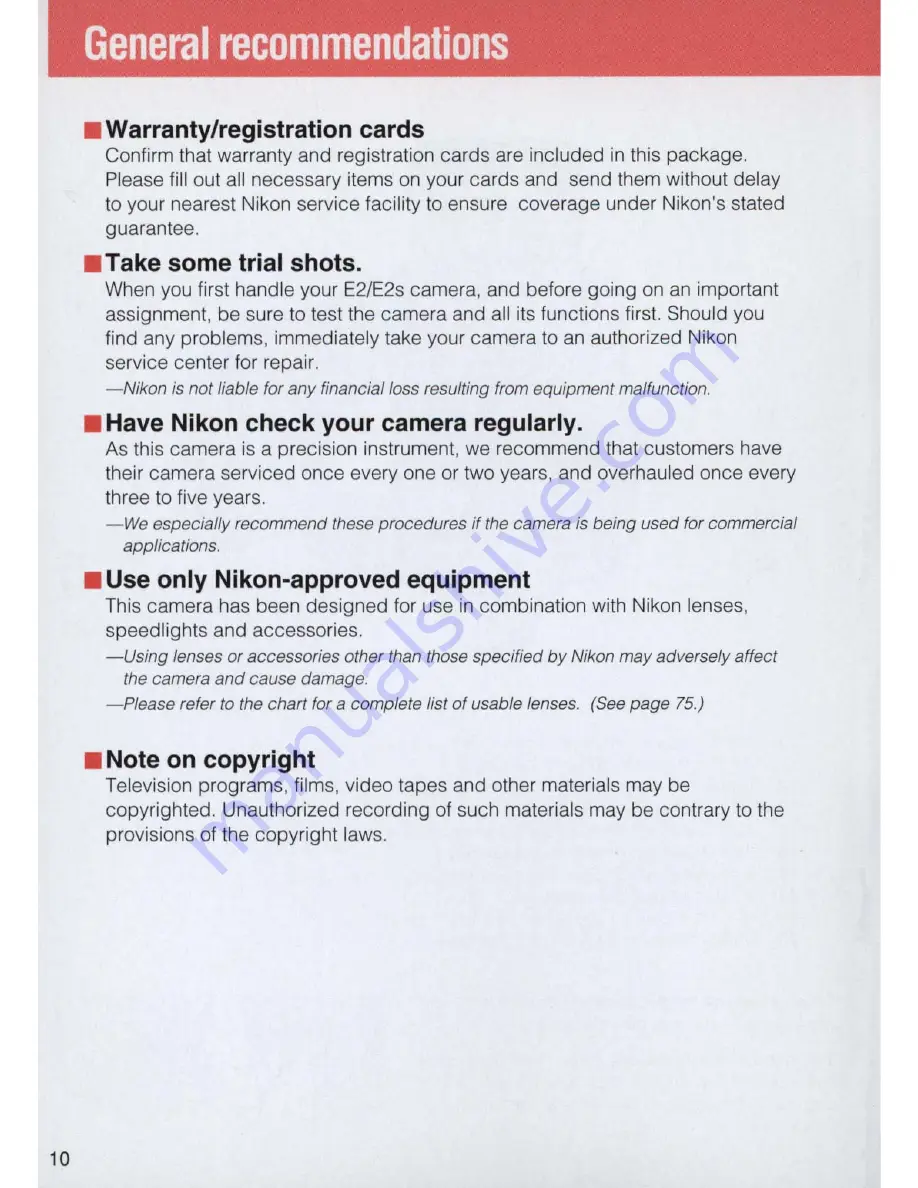 Nikon E2 Instruction Manual Download Page 10