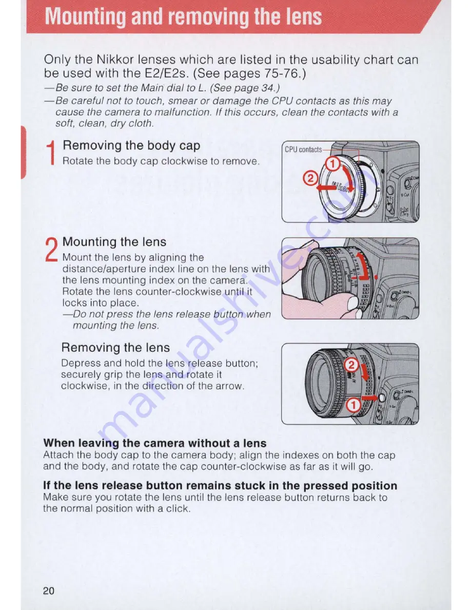 Nikon E2 Instruction Manual Download Page 20