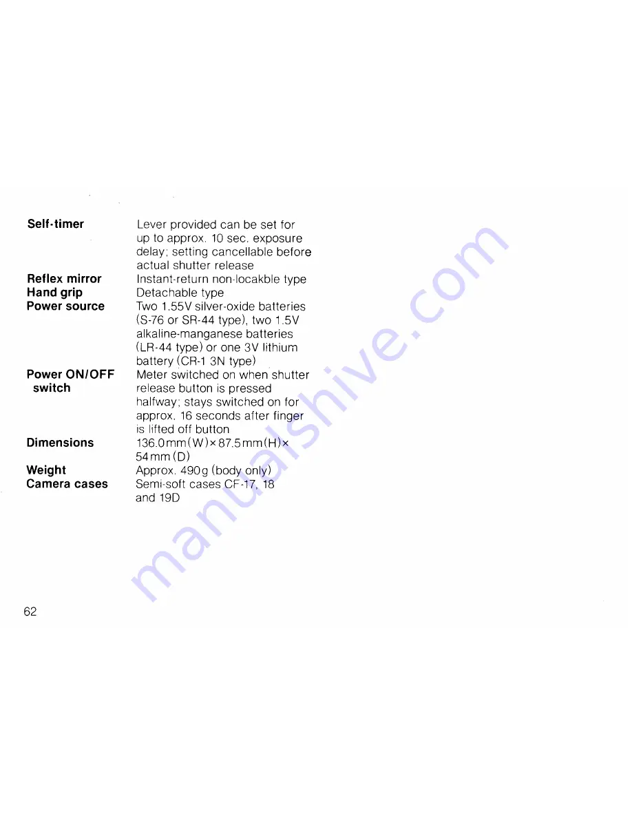 Nikon FG Instruction Manual Download Page 62