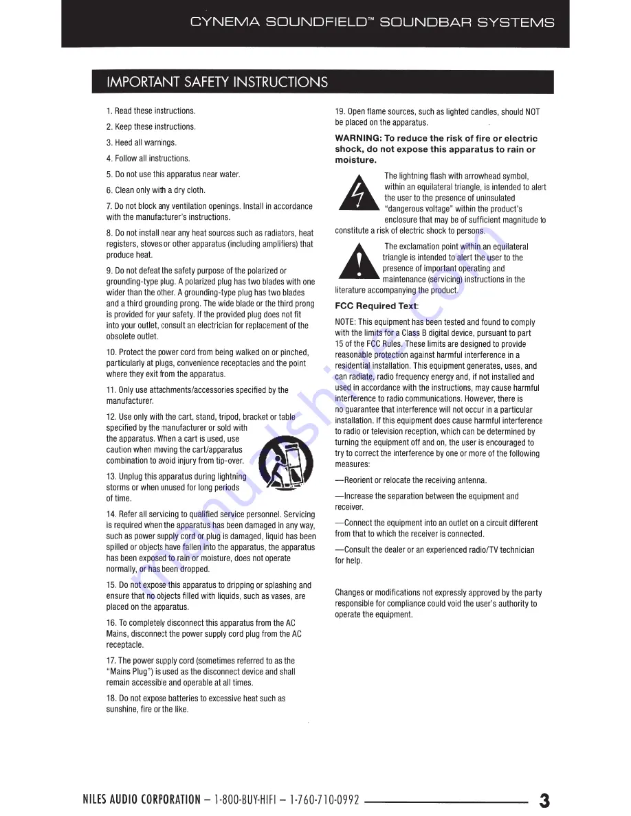 Niles Cynema Soundfield CSF48A Installation Manual Download Page 3