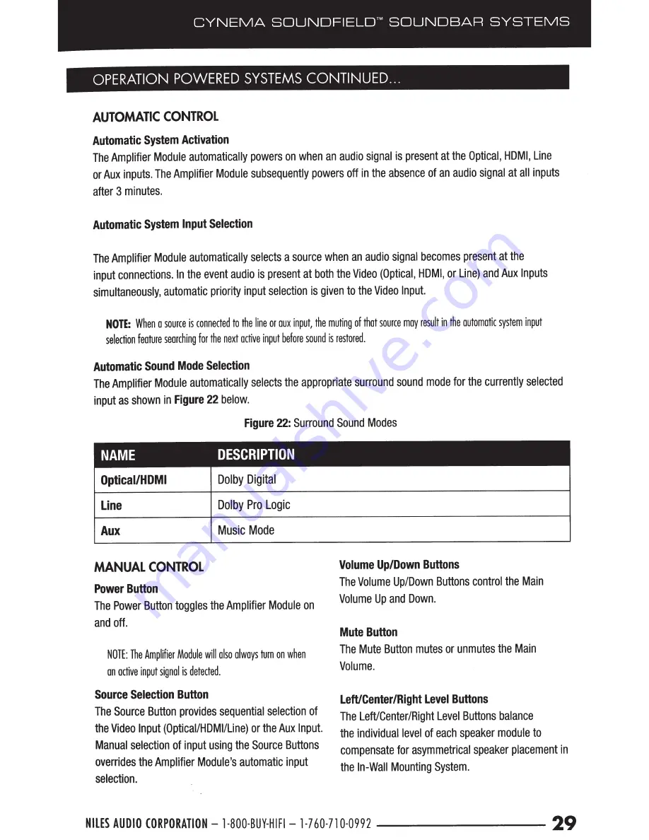 Niles Cynema Soundfield CSF48A Installation Manual Download Page 29