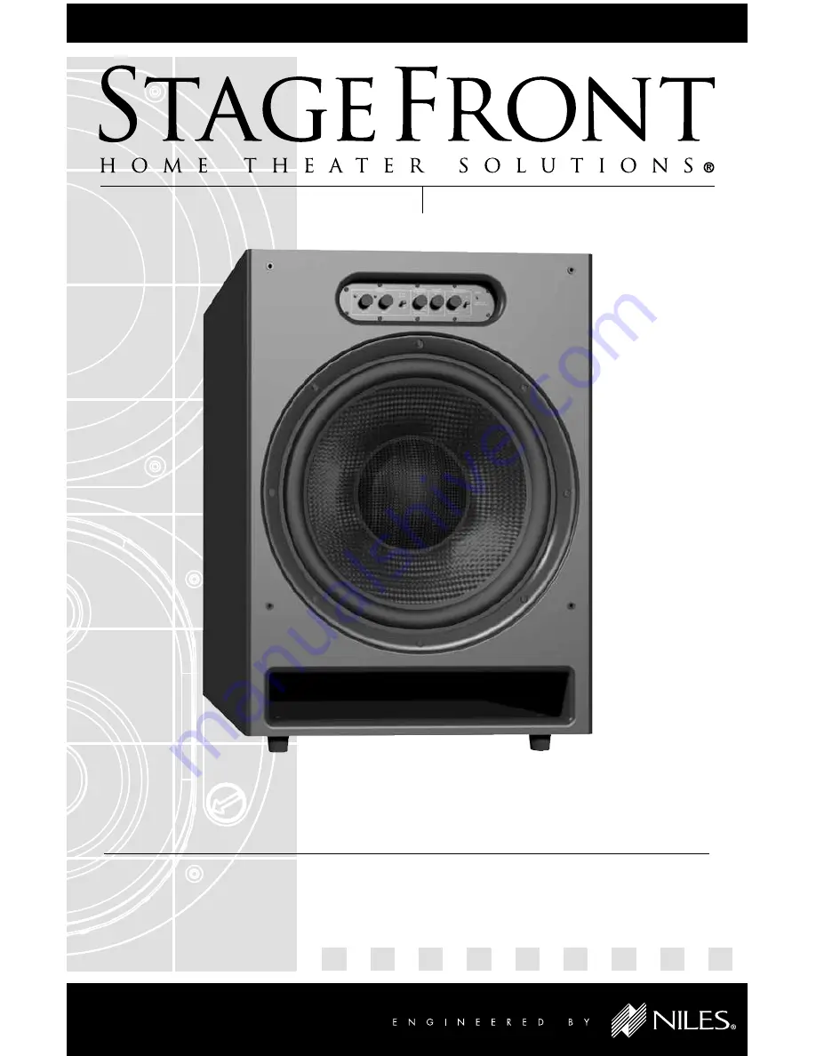 Niles StageFront Home Theater Solutions Pro15SW Installation Manual Download Page 1