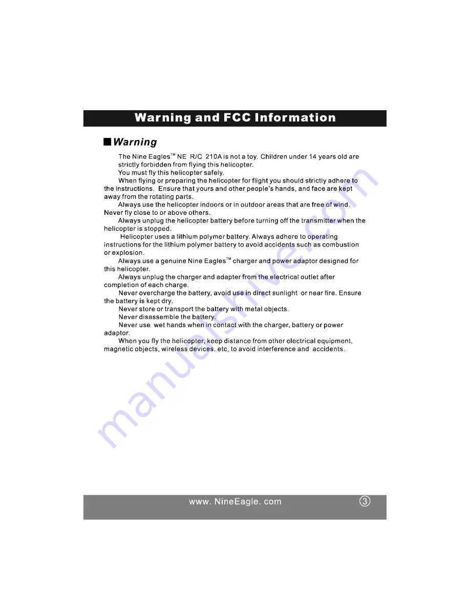 Nine Eagles NE C 210A Instruction Manual Download Page 5