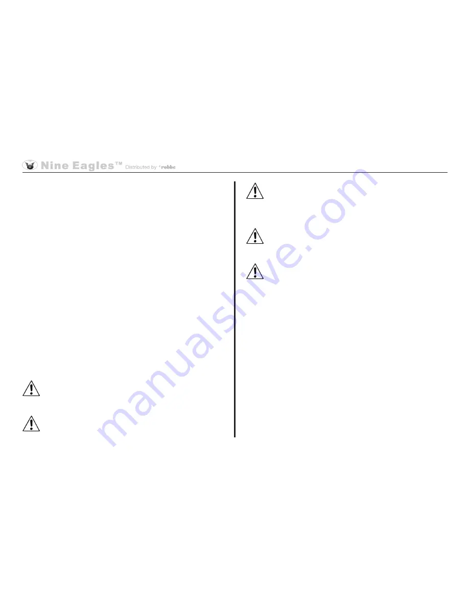 Nine Eagles SKY EAGLE Operating Instructions Manual Download Page 4