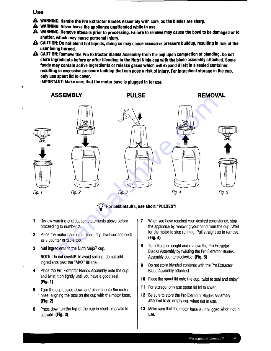 Ninja BL455 Owner'S Manual Download Page 9