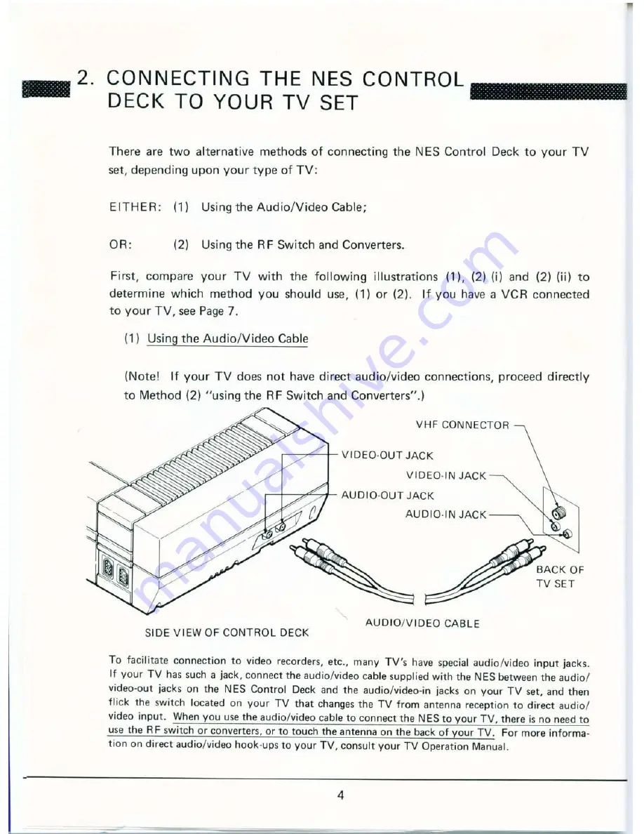 Nintendo Control Deck NES Instruction Manual Download Page 6