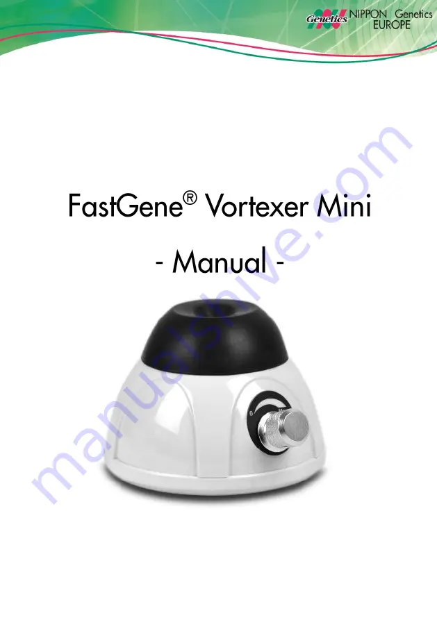 Nippon Genetics FastGene Vortexer Mini Manual Download Page 1