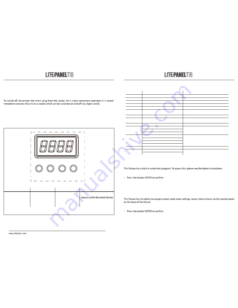 Nitecore LITEPANEL T18 User Manual Download Page 8