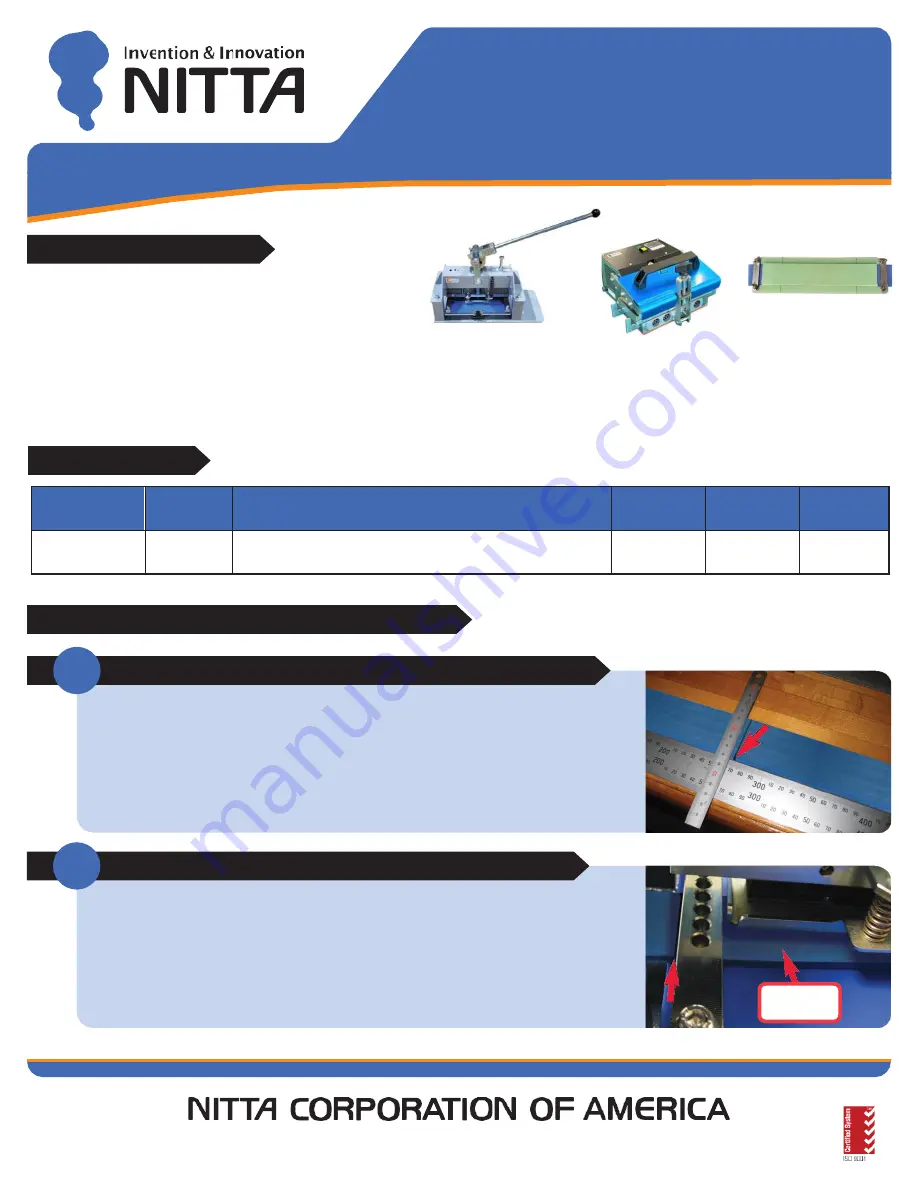 Nitta CFTG-60FS-4.5 Quick Start Manual Download Page 1