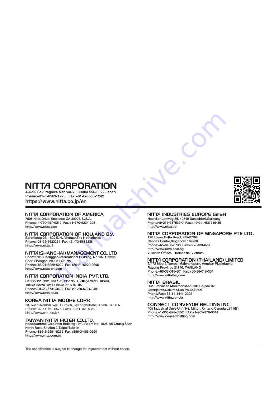 Nitta FP70-10-100 Operation Manual Download Page 16