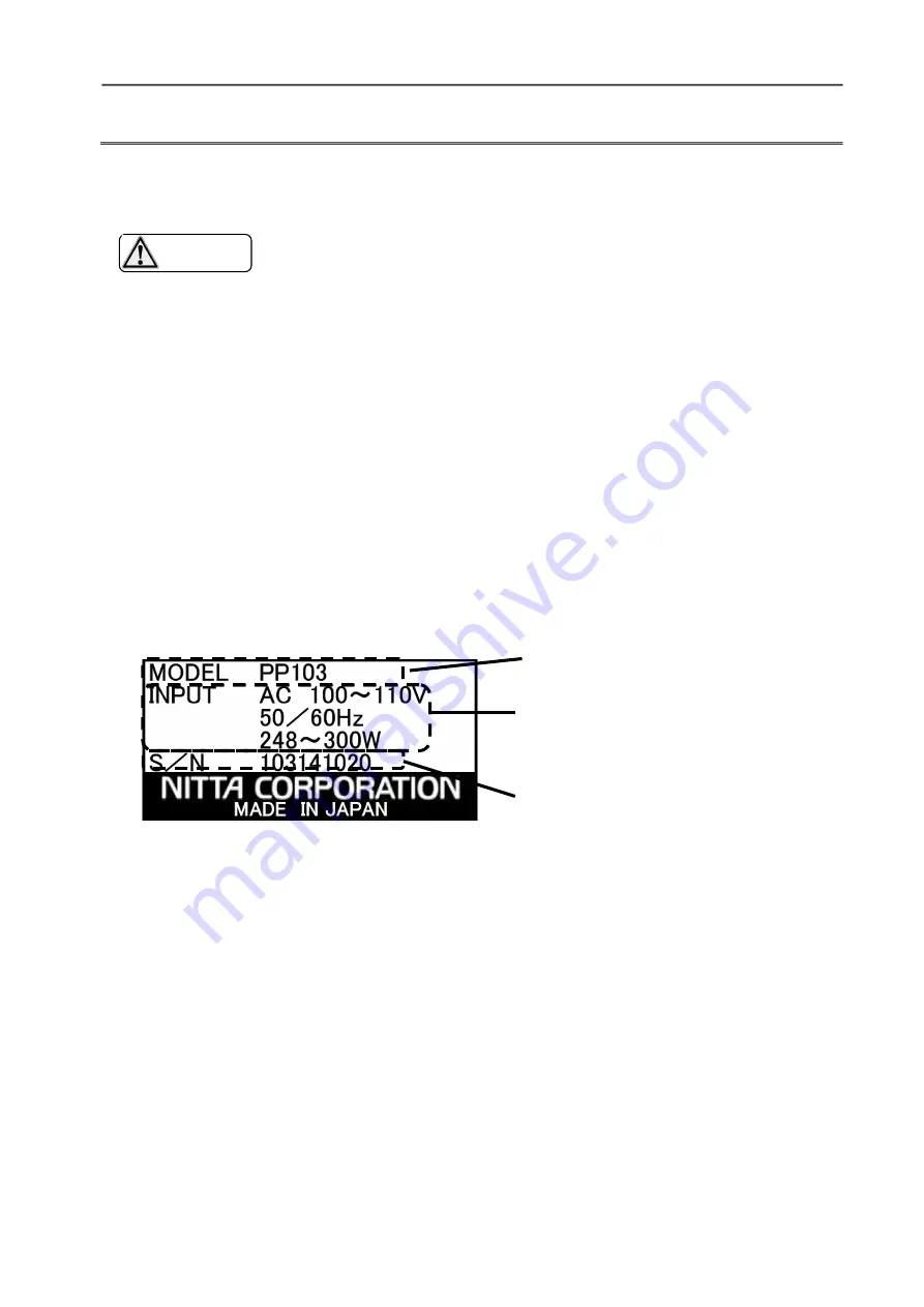 Nitta PP103 Operation Manual Download Page 6