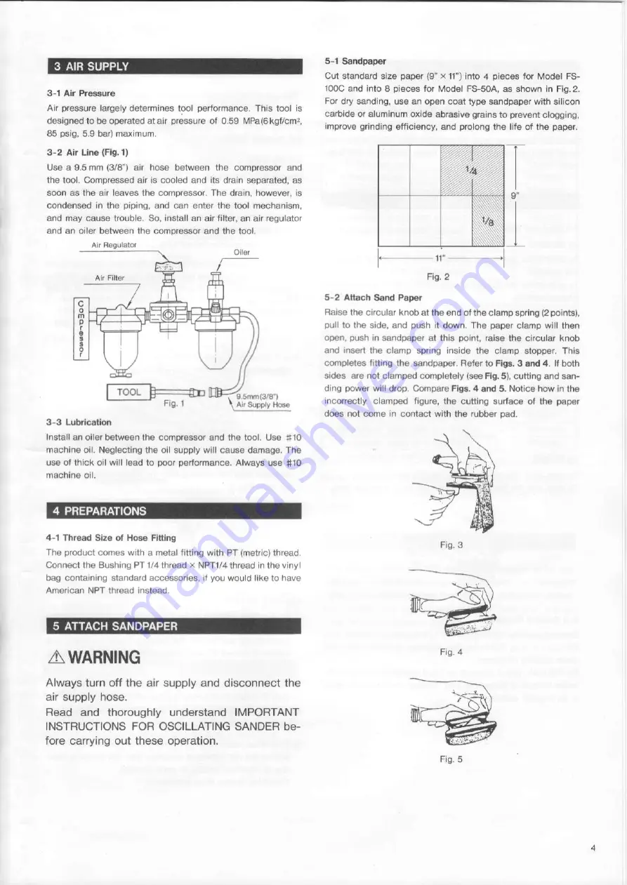 Nitto Free Sander FS-100C Instruction Manual Download Page 5