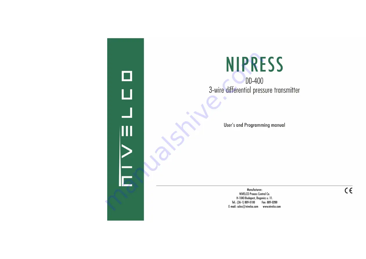 NIVELCO NIPRESS DD-400 User Manual Download Page 1