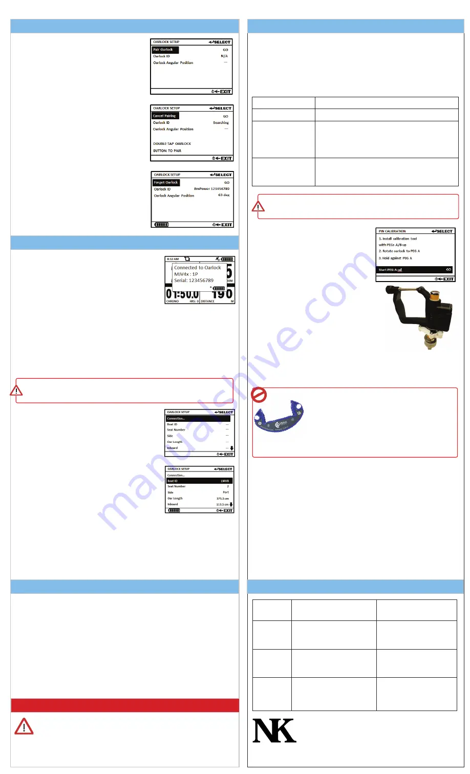 NK EmPower Oarlock Скачать руководство пользователя страница 2