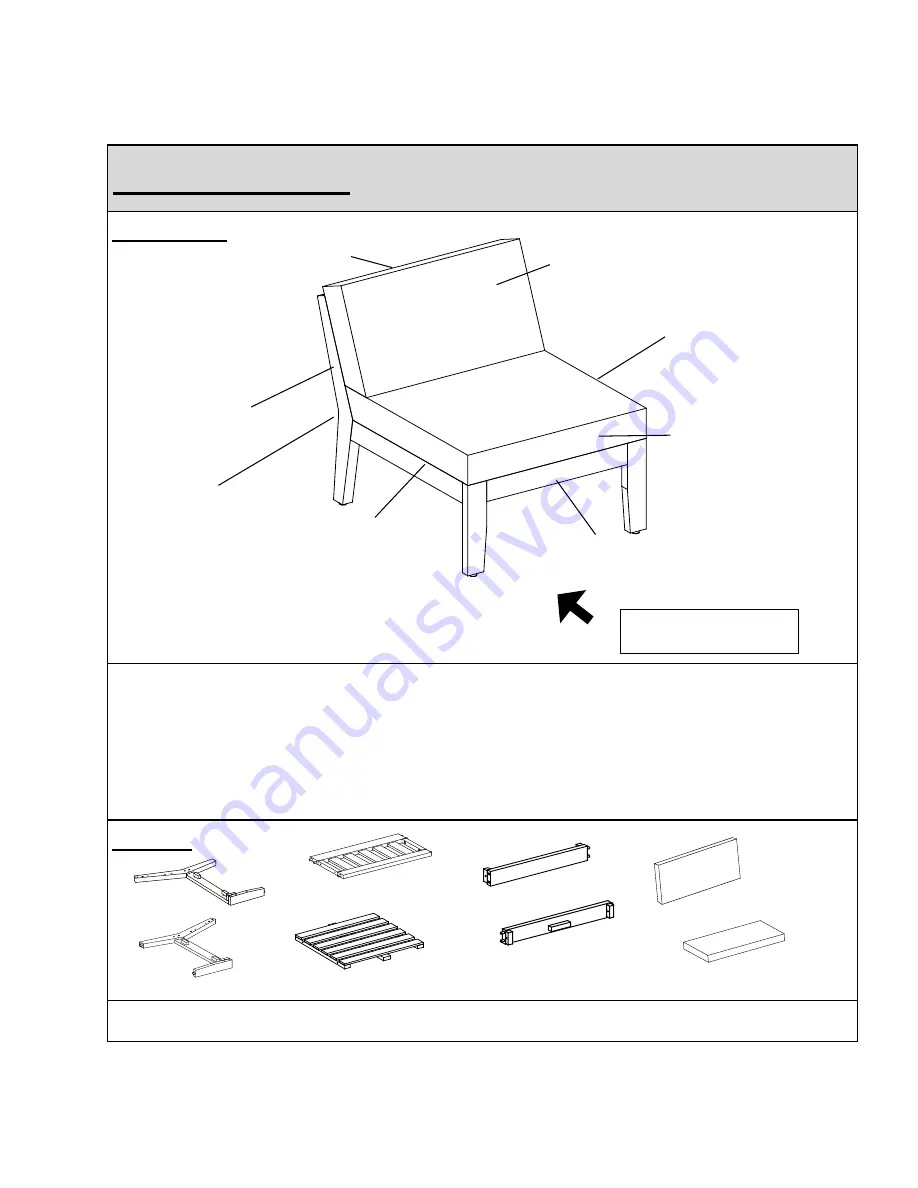 Noble House Home Furnishings Armless Chair Assembly Instructions Manual Download Page 4