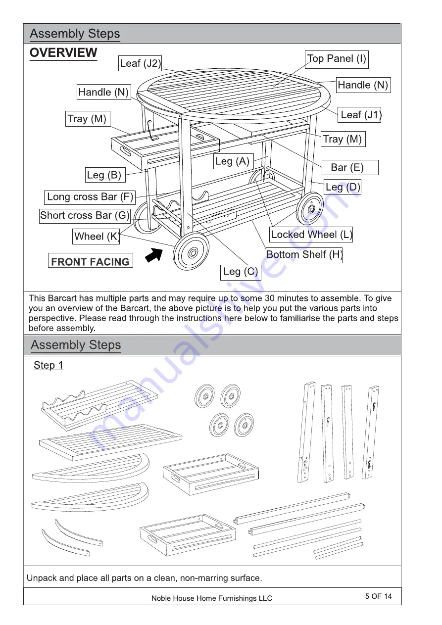 Noble House Home Furnishings BARCRAFT CHO796 Assembly Instructions Manual Download Page 5