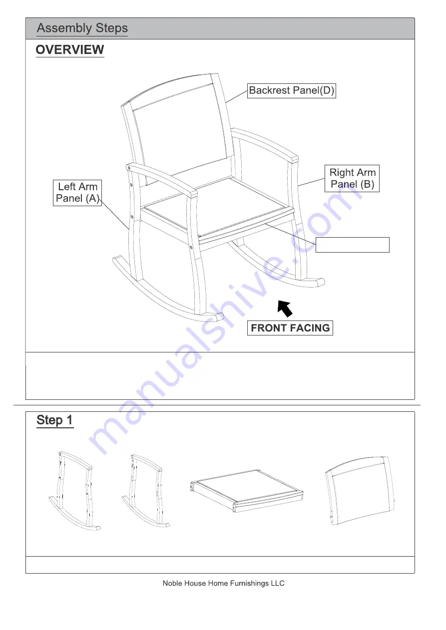 Noble House Home Furnishings CHC2255 Assembly Instructions Manual Download Page 3