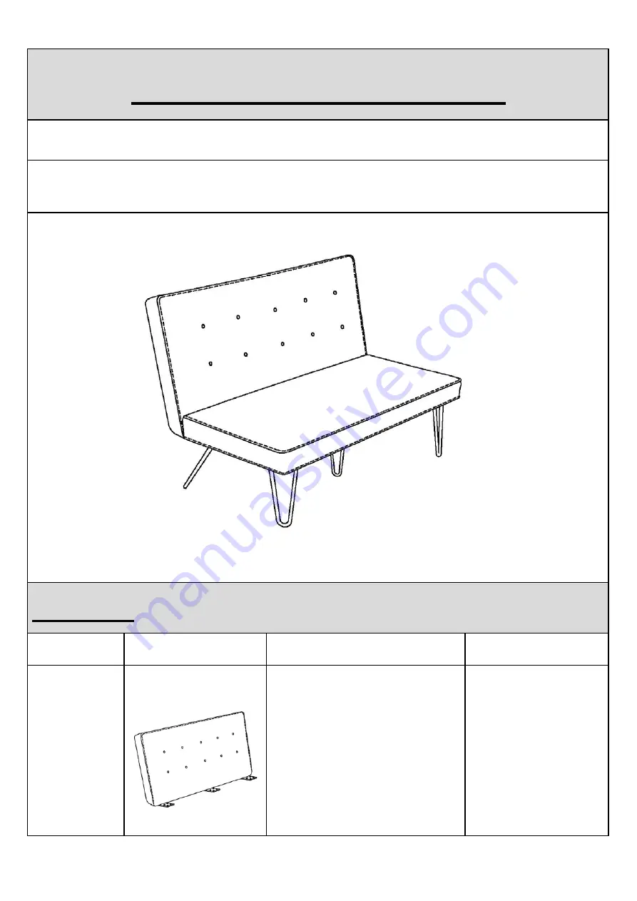 Noble House Home Furnishings Dining Bench Assembly Instructions Manual Download Page 1