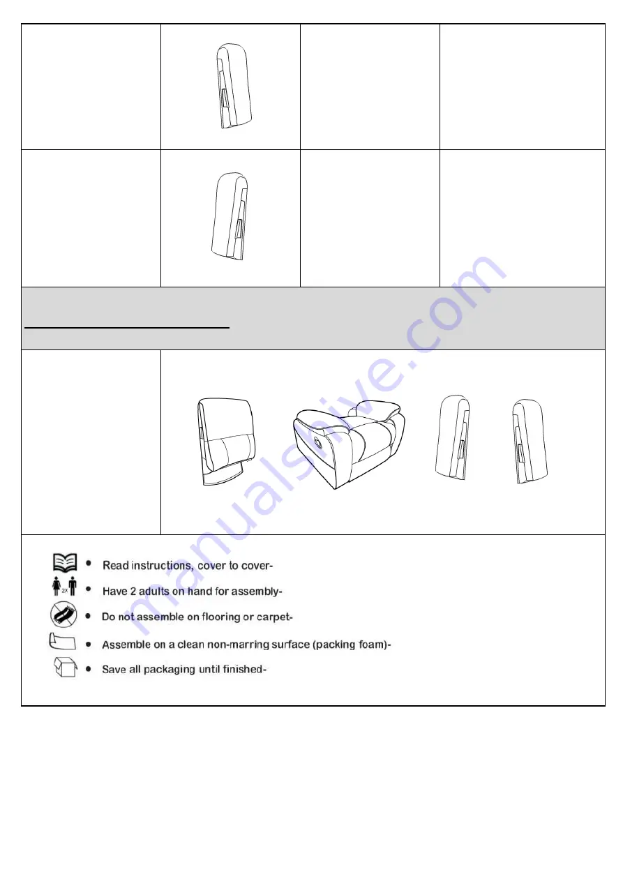 Noble House Home Furnishings Glider Recliner WithSwivel Assembly Instructions Manual Download Page 2