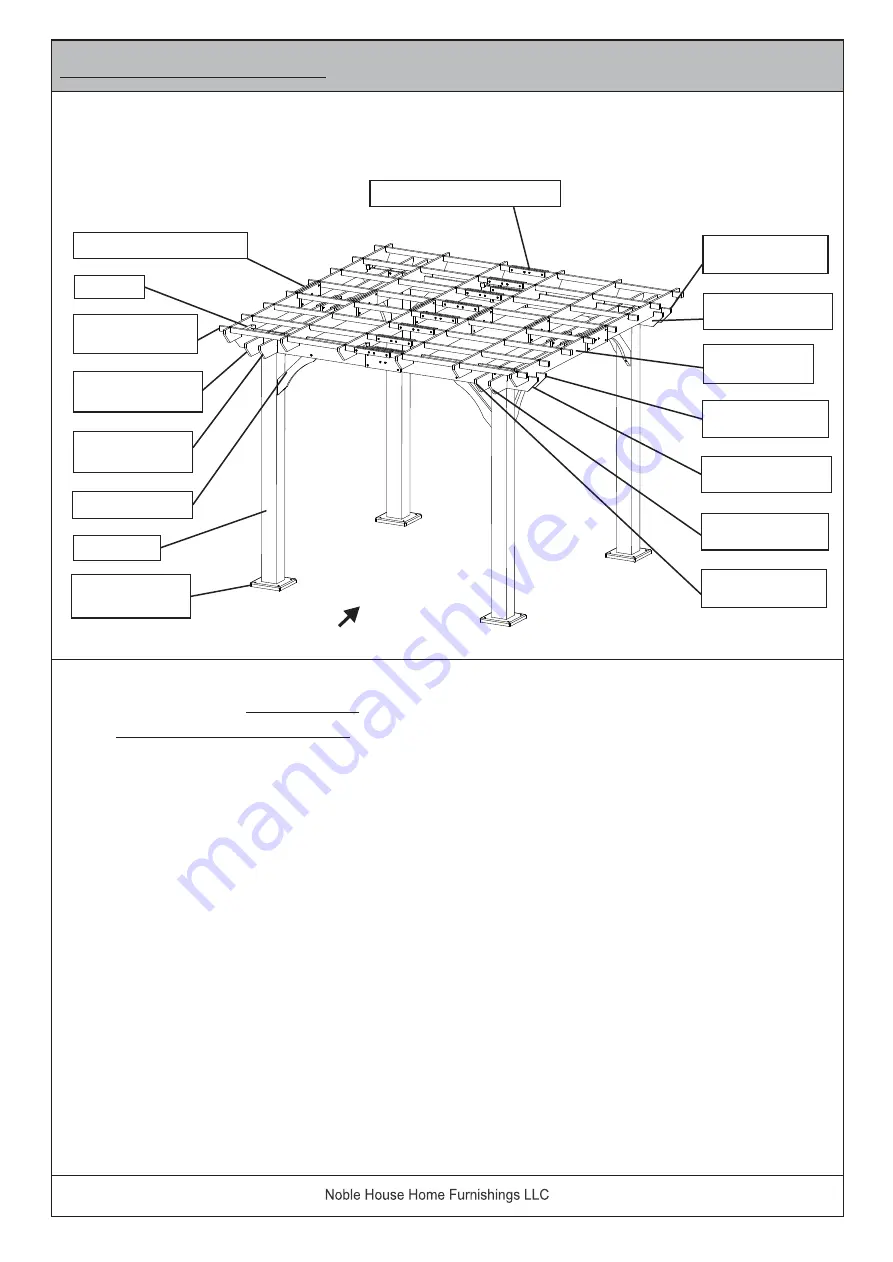 Noble House Home Furnishings SQUARE PERGOLA Скачать руководство пользователя страница 11