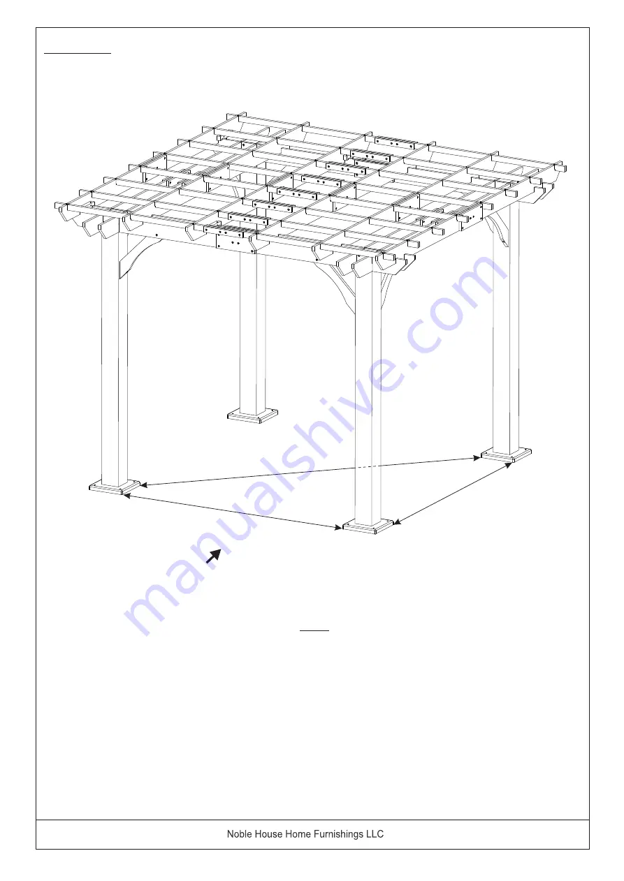 Noble House Home Furnishings SQUARE PERGOLA Assembly Instructions Manual Download Page 21