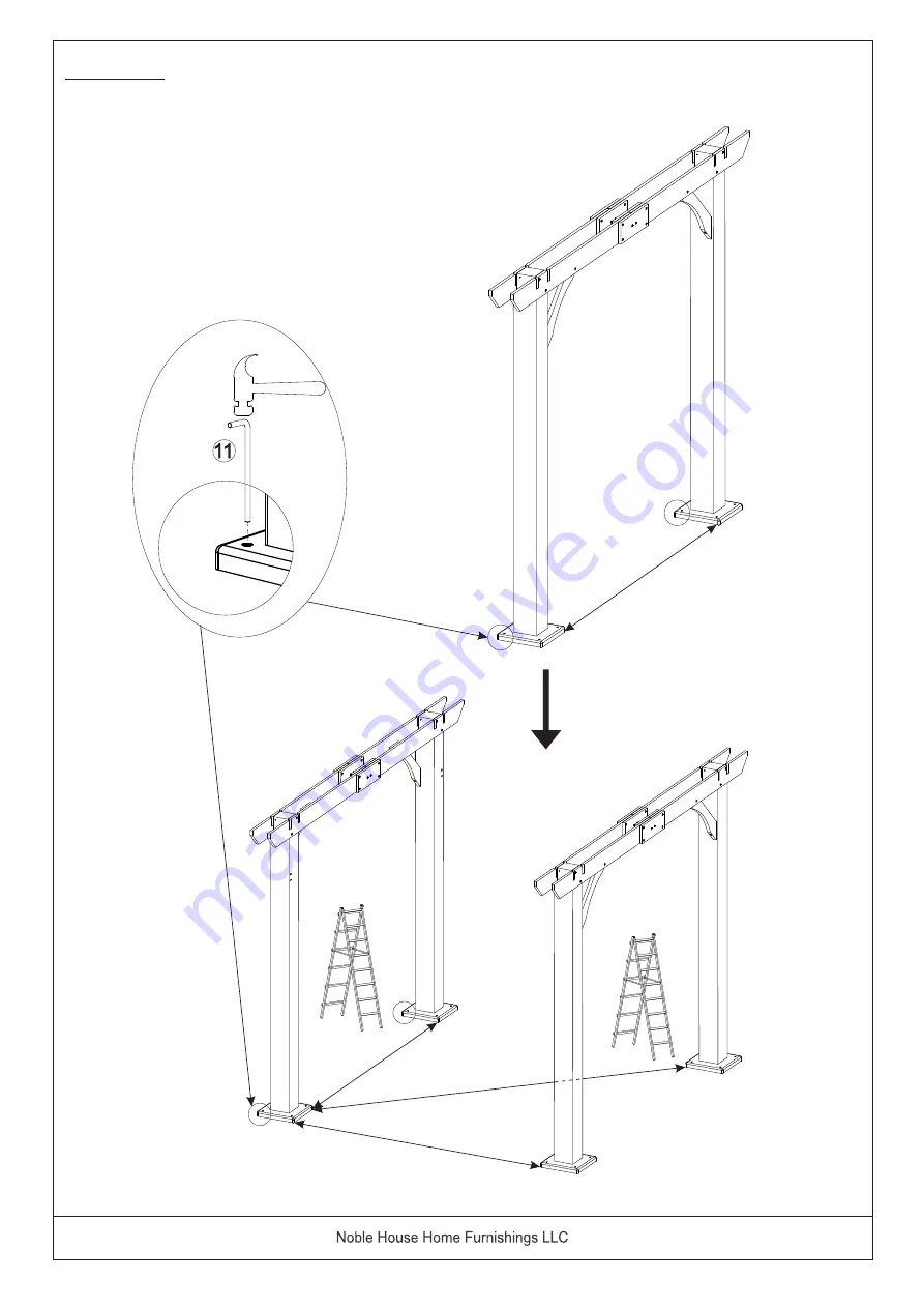 Noble House Home Furnishings SQUARE PERGOLA Assembly Instructions Manual Download Page 25