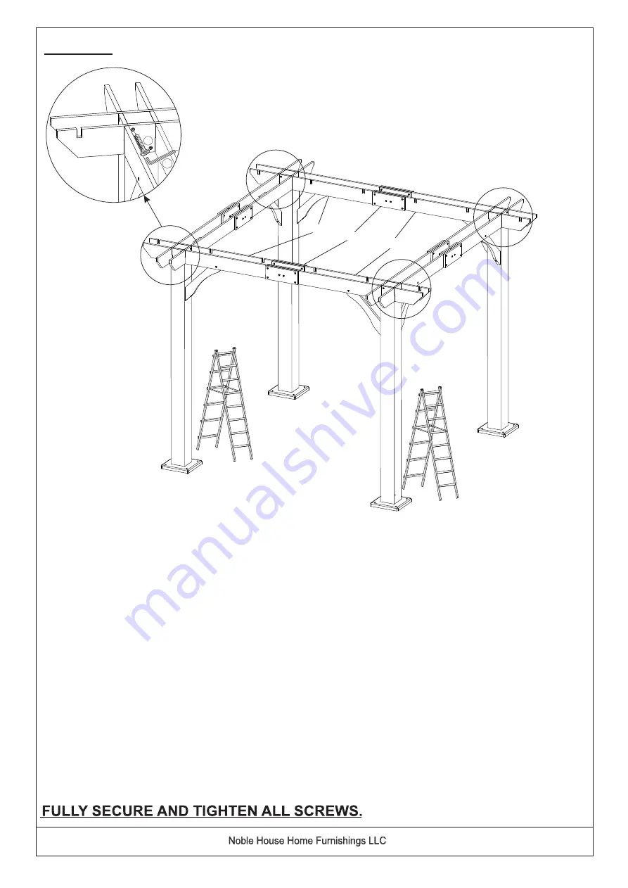 Noble House Home Furnishings SQUARE PERGOLA Скачать руководство пользователя страница 28